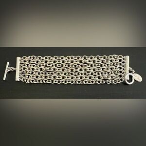 White House/Black Market 
Silver Multi-Strand Chain Bracelet